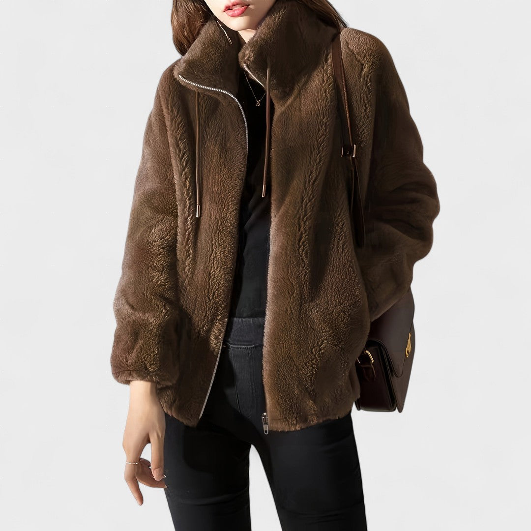 Luxury zip up plush jacket