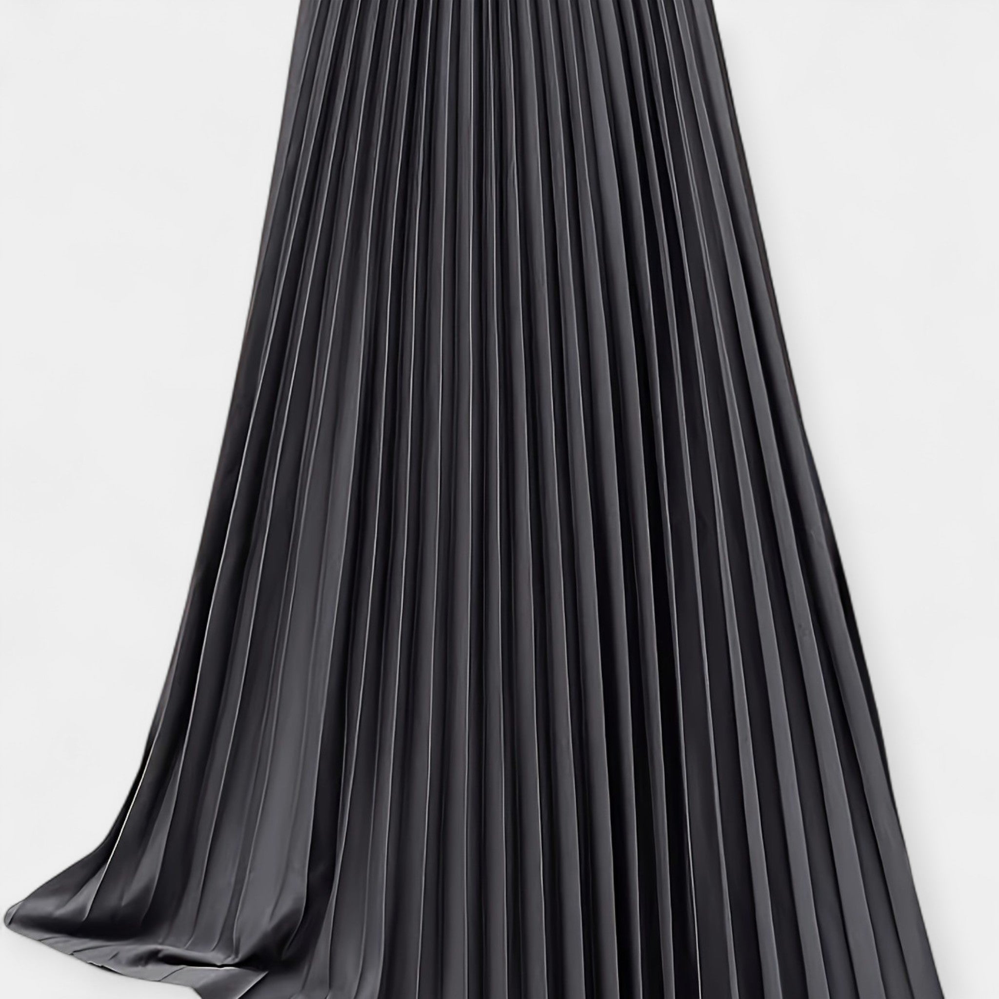 Karolína Sophisticated Long Pleated Satin Skirt