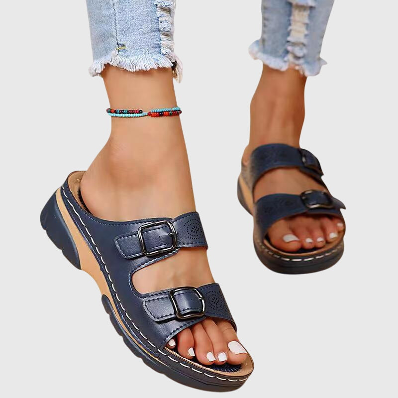 Orthopedic leather sandals