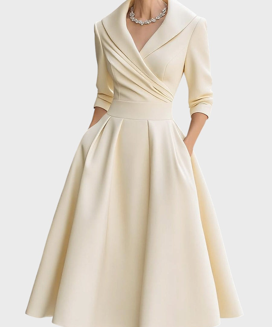 Elegant midi dress with long sleeves