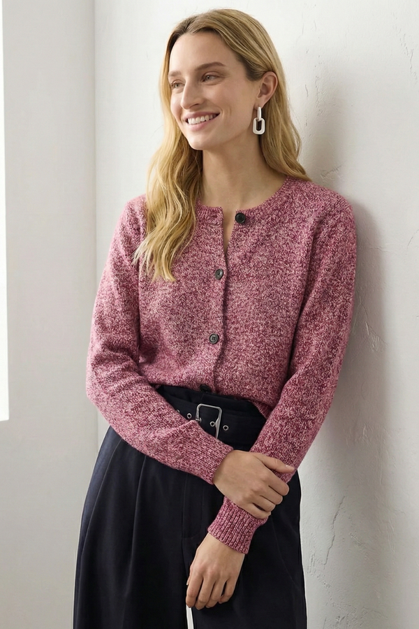 Alpaca blend wool cardigan, chunky knit