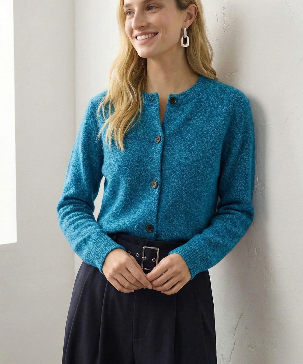 Alpaca blend wool cardigan, chunky knit