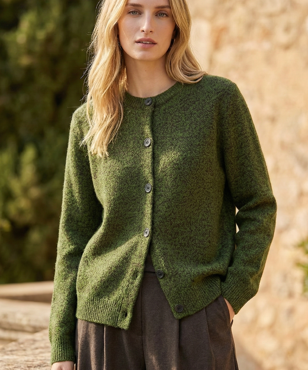 Alpaca blend wool cardigan, chunky knit