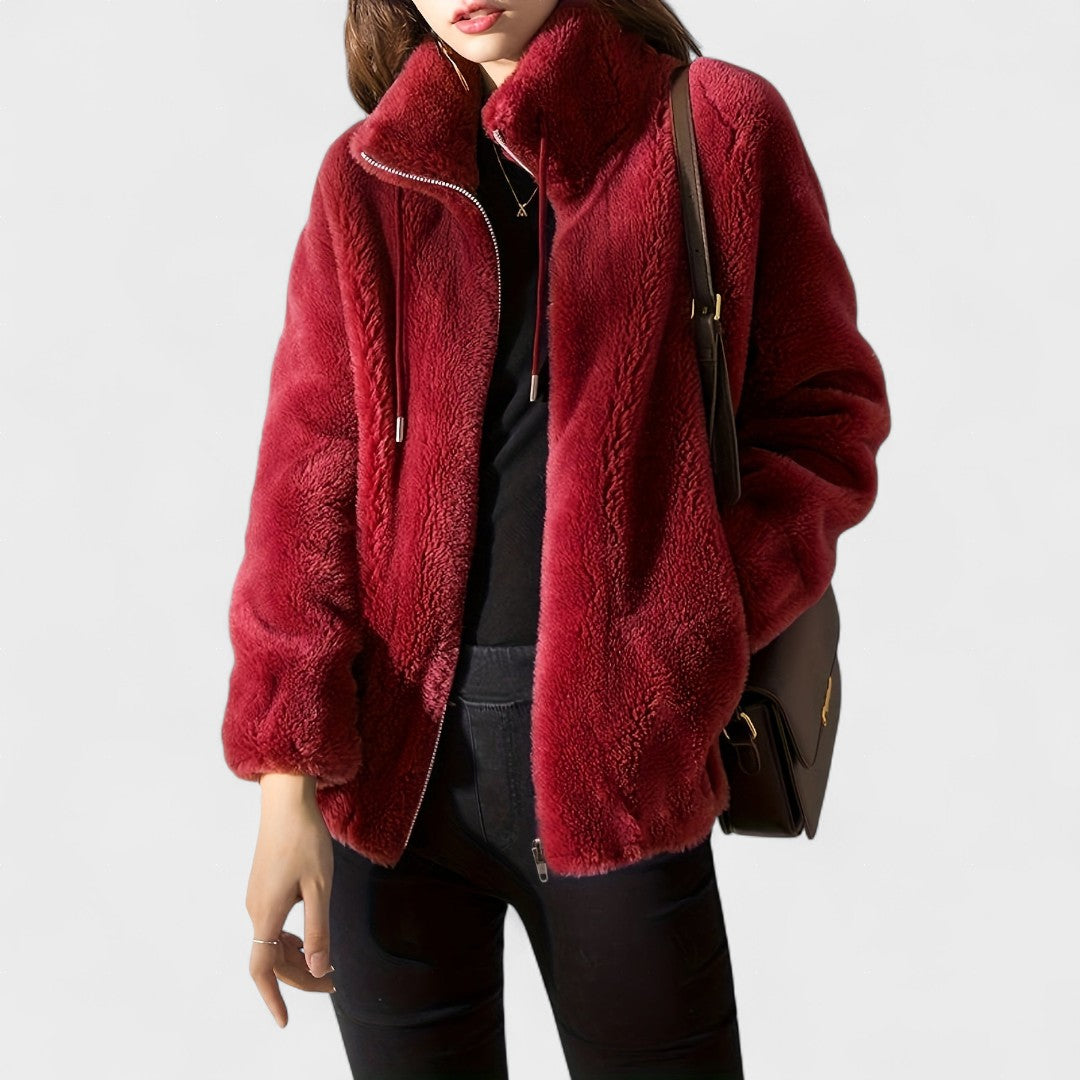 Luxury zip up plush jacket