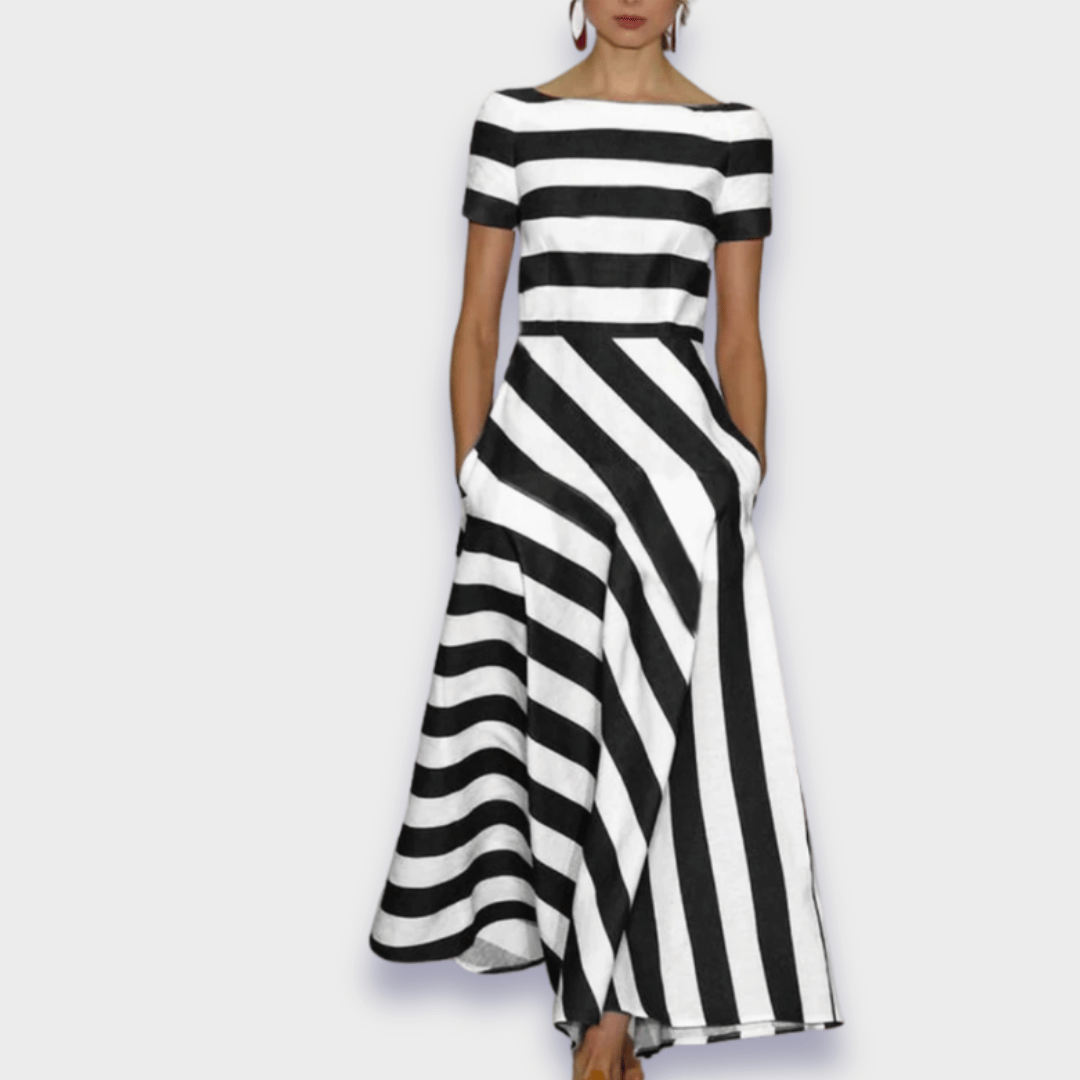Janell - Handmade striped long dress
