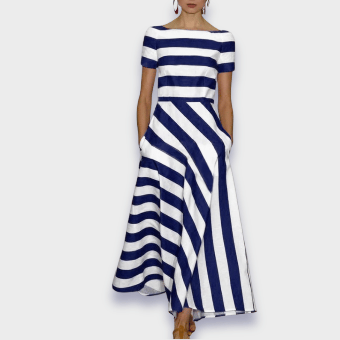 Janell - Handmade striped long dress