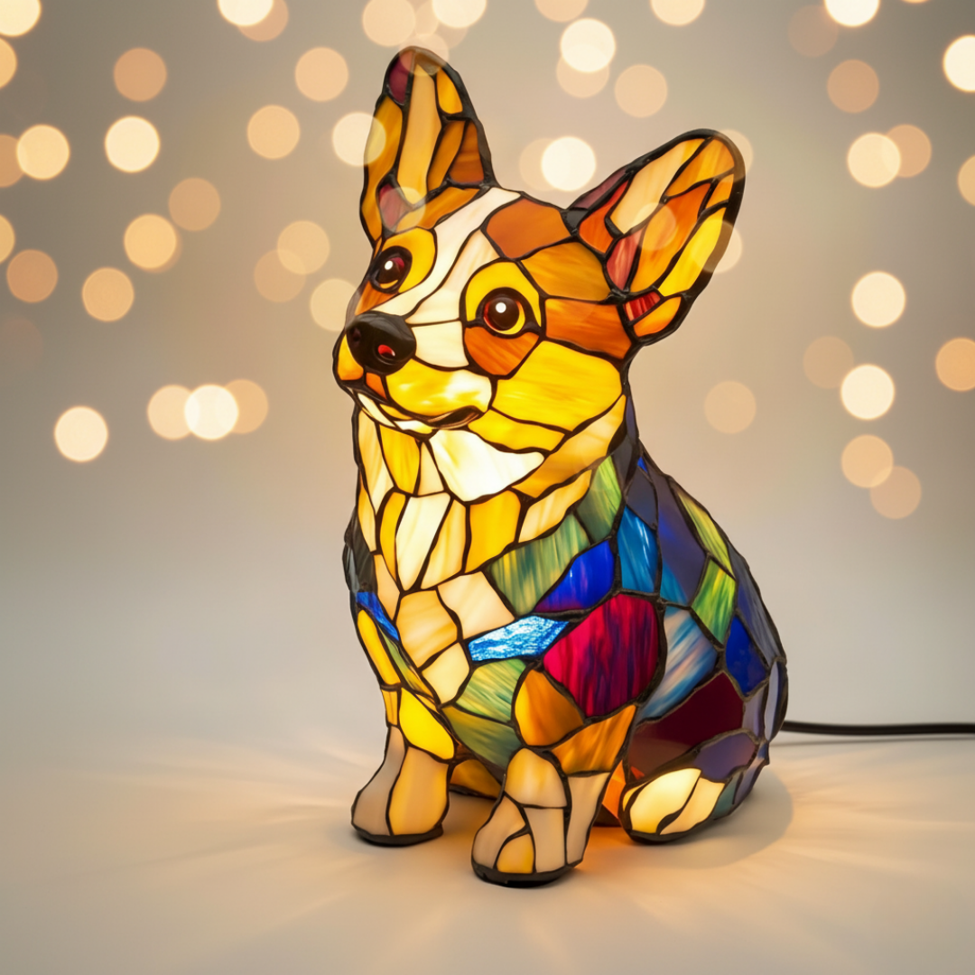 Corgi Decorative Glass Lamp