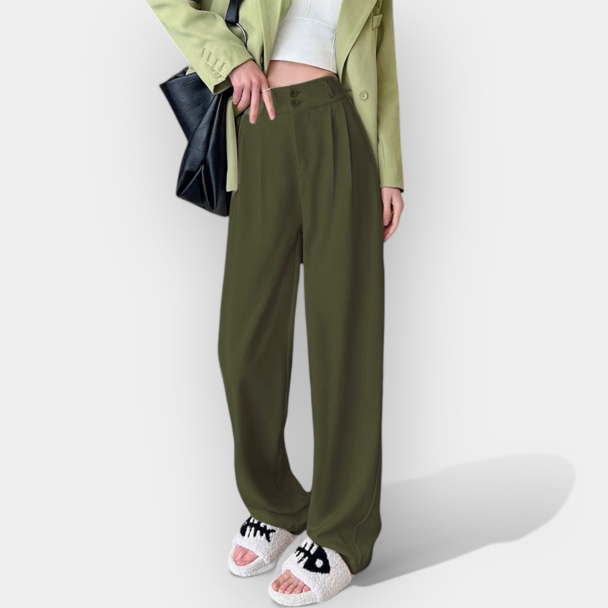 Korean style wide leg trousers