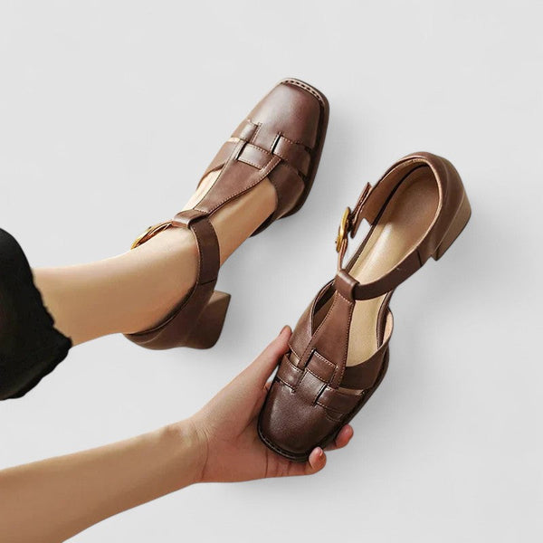 Elyxiana Orthopedic-Style Block Heel T-Bar Shoes