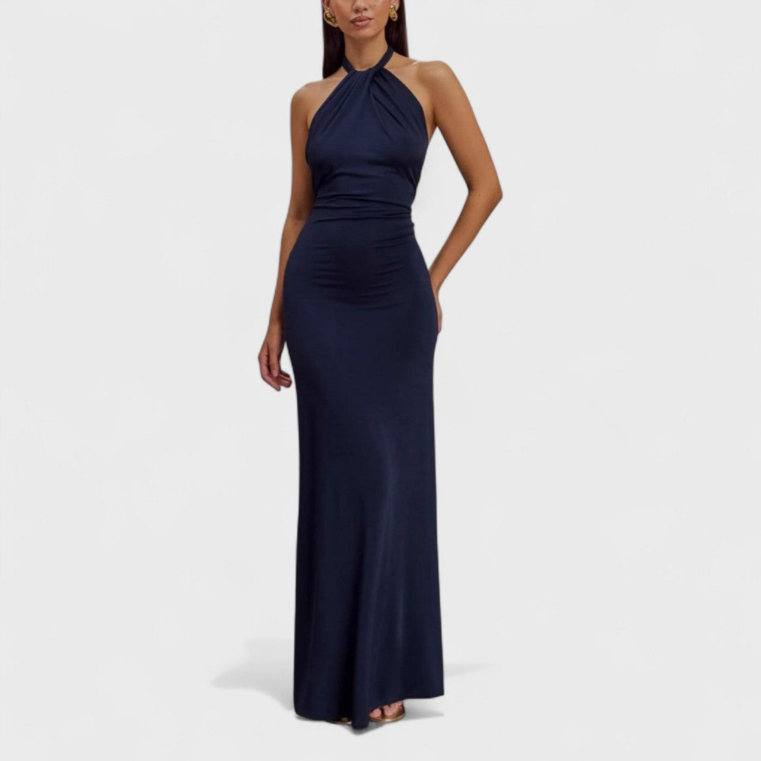 Kylie – Silk halter neck curvy dress