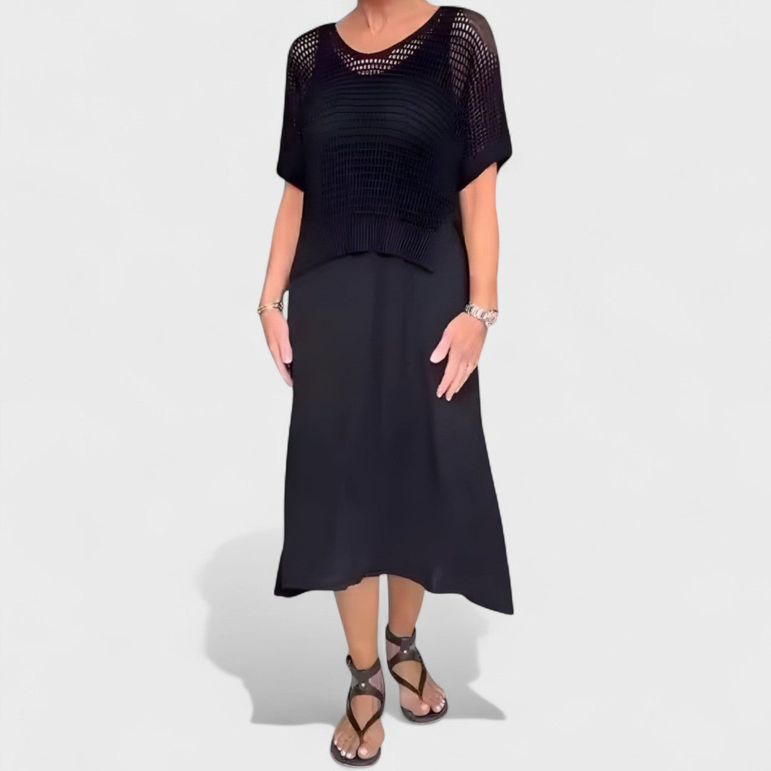 Rochie de Vară cu Top Tricotat