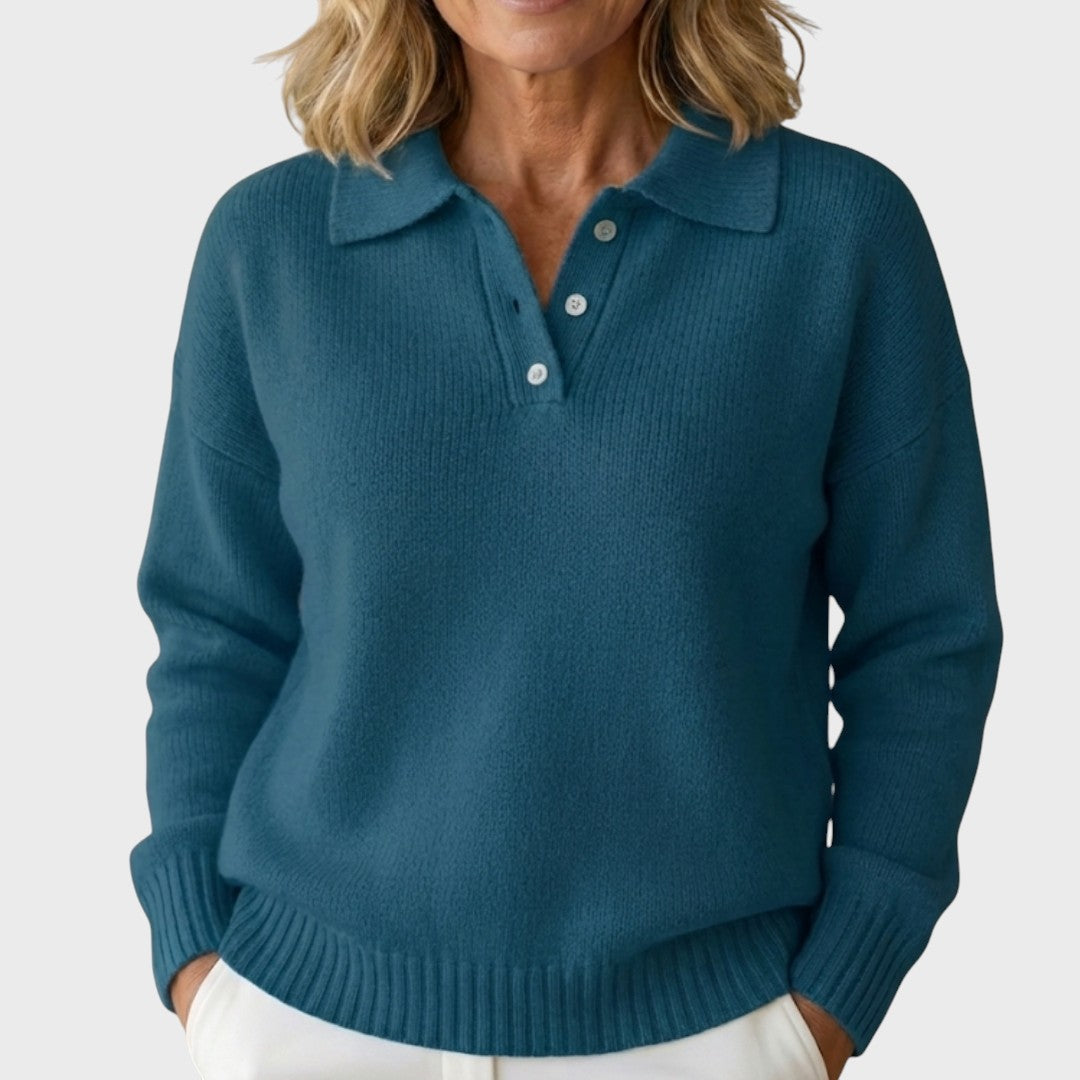 Ruby | Elegant Knitted Jumper with Collar