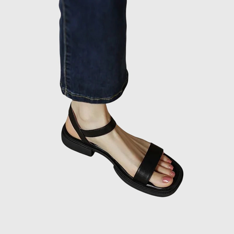 Orthopedic leather sandals