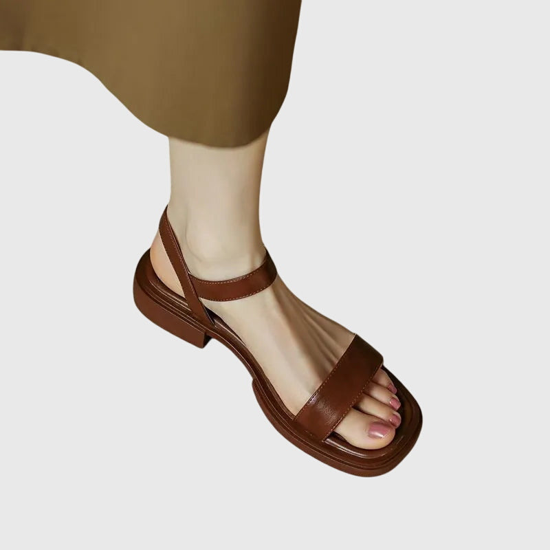 Orthopedic leather sandals