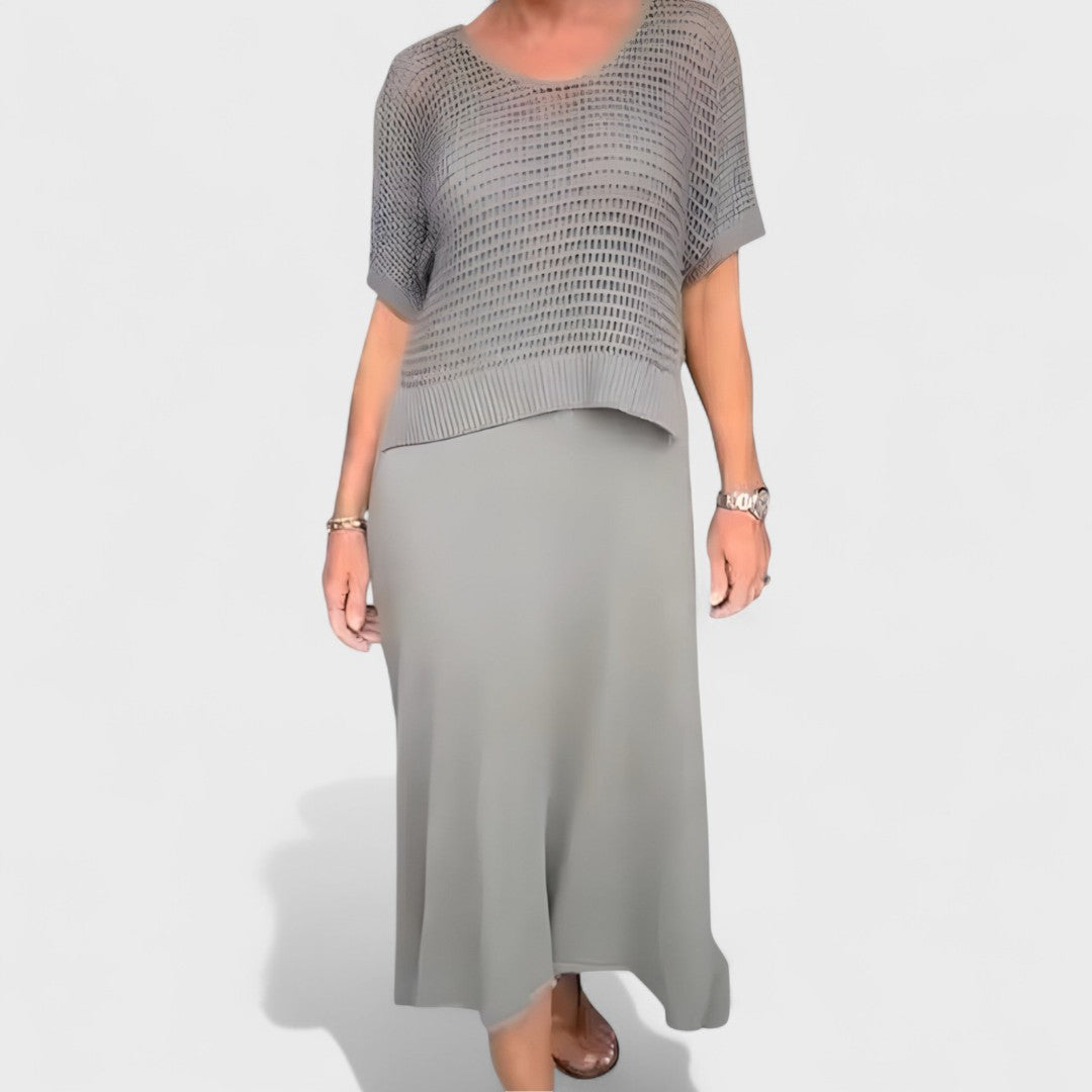 Rochie de Vară cu Top Tricotat