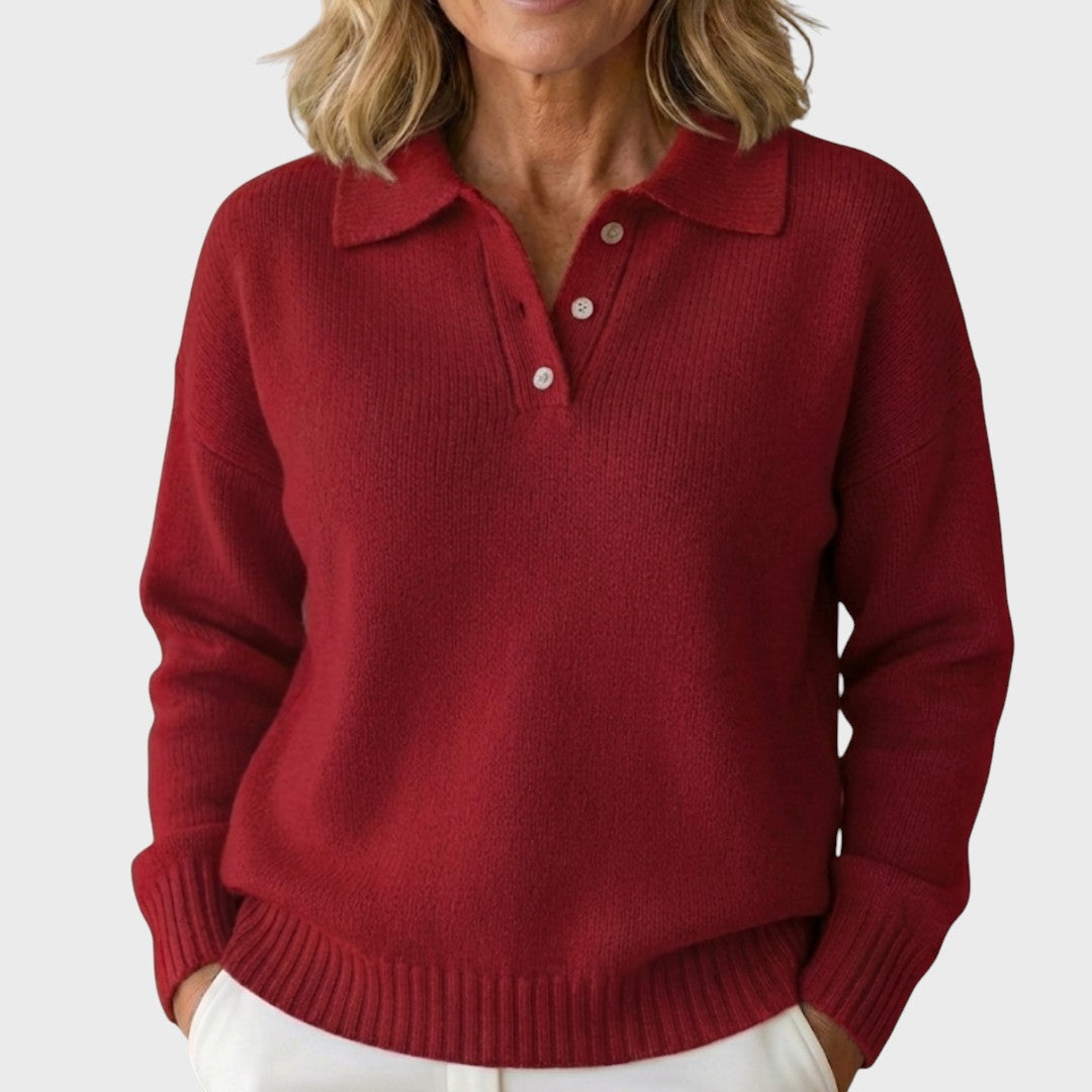Ruby | Elegant Knitted Jumper with Collar