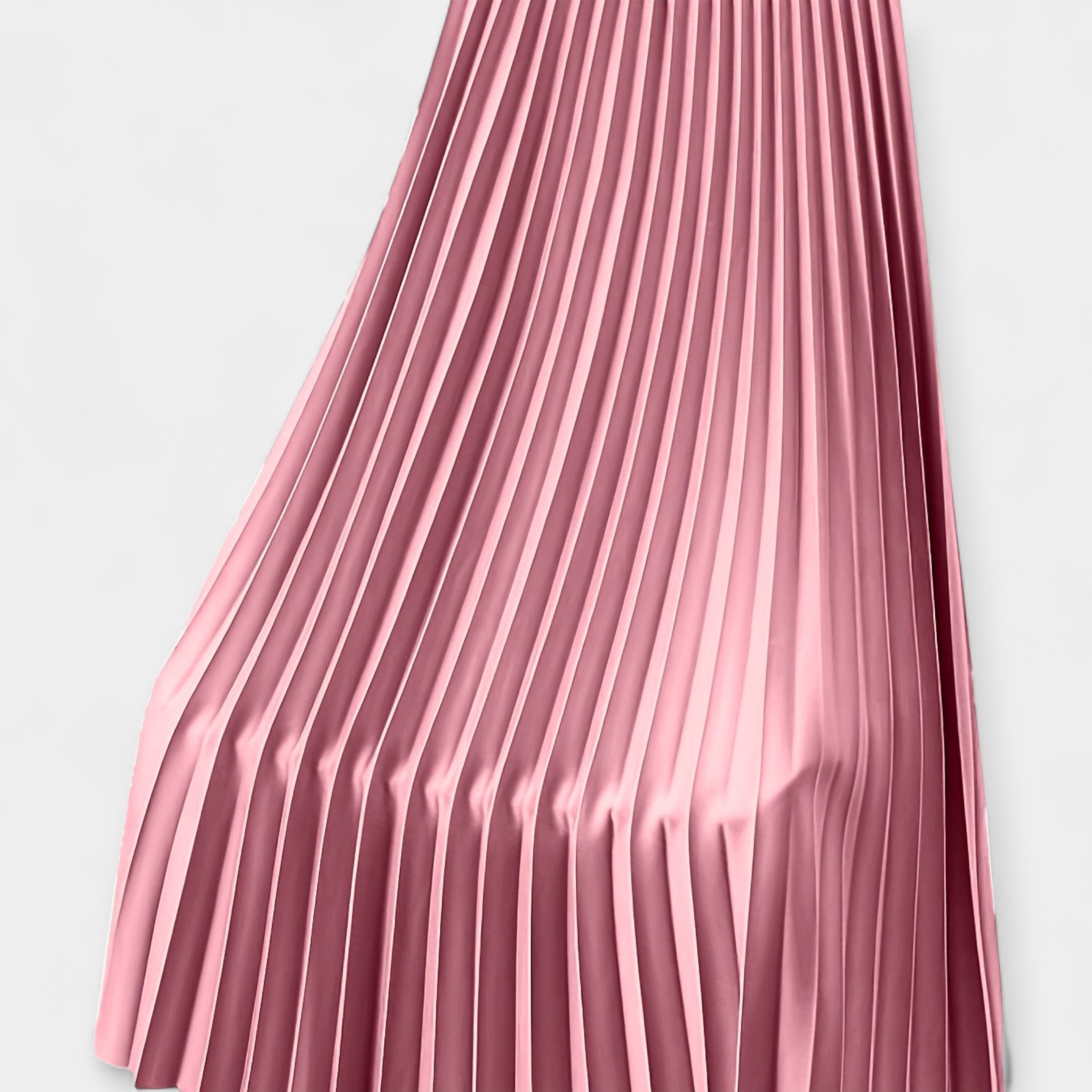 Karolína Sophisticated Long Pleated Satin Skirt