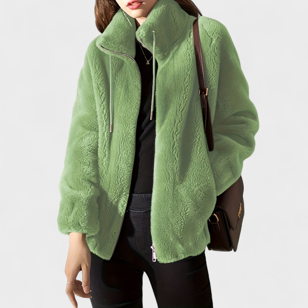 Luxury zip up plush jacket