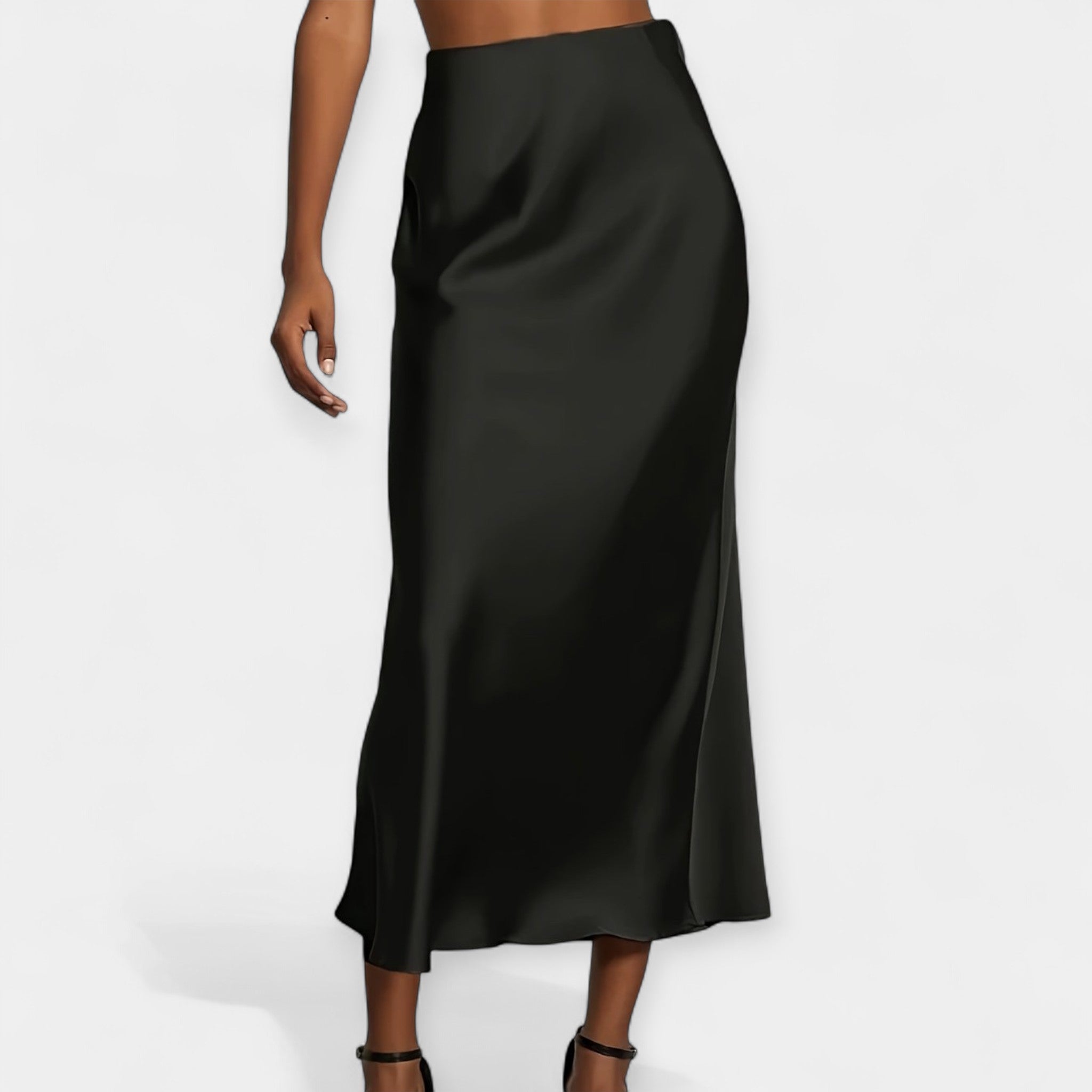 Věnceslava Elegant Satin Midi Skirt