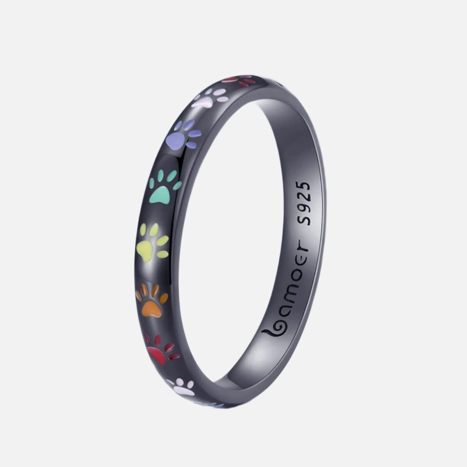 Silver ring with fingerprint