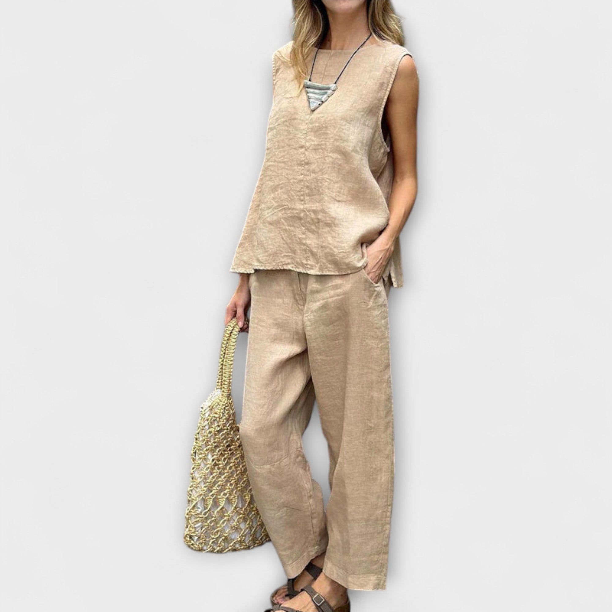 Casual cotton and linen outfit