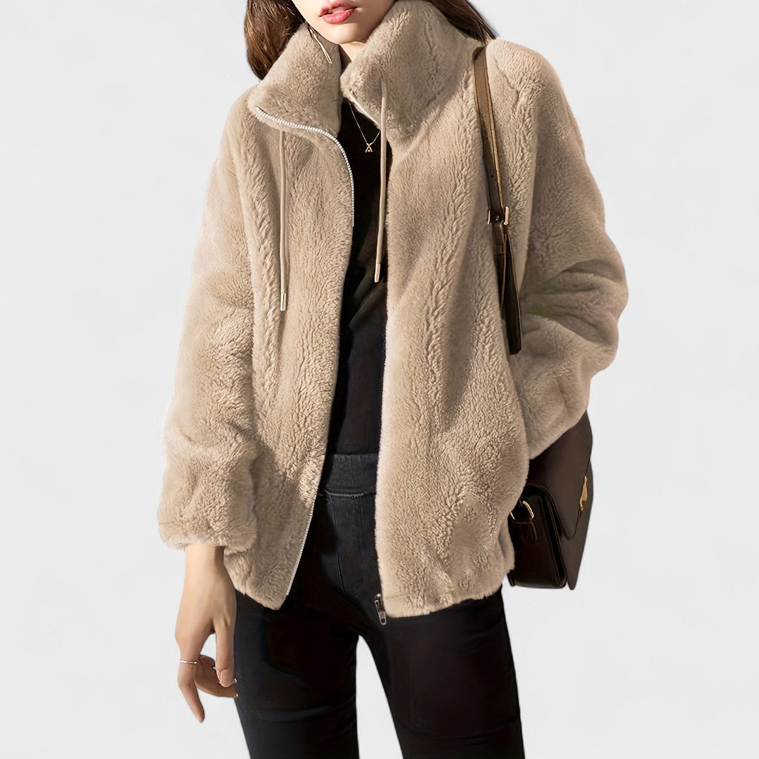 Luxury zip up plush jacket