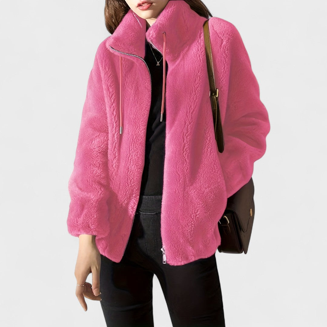 Luxury zip up plush jacket
