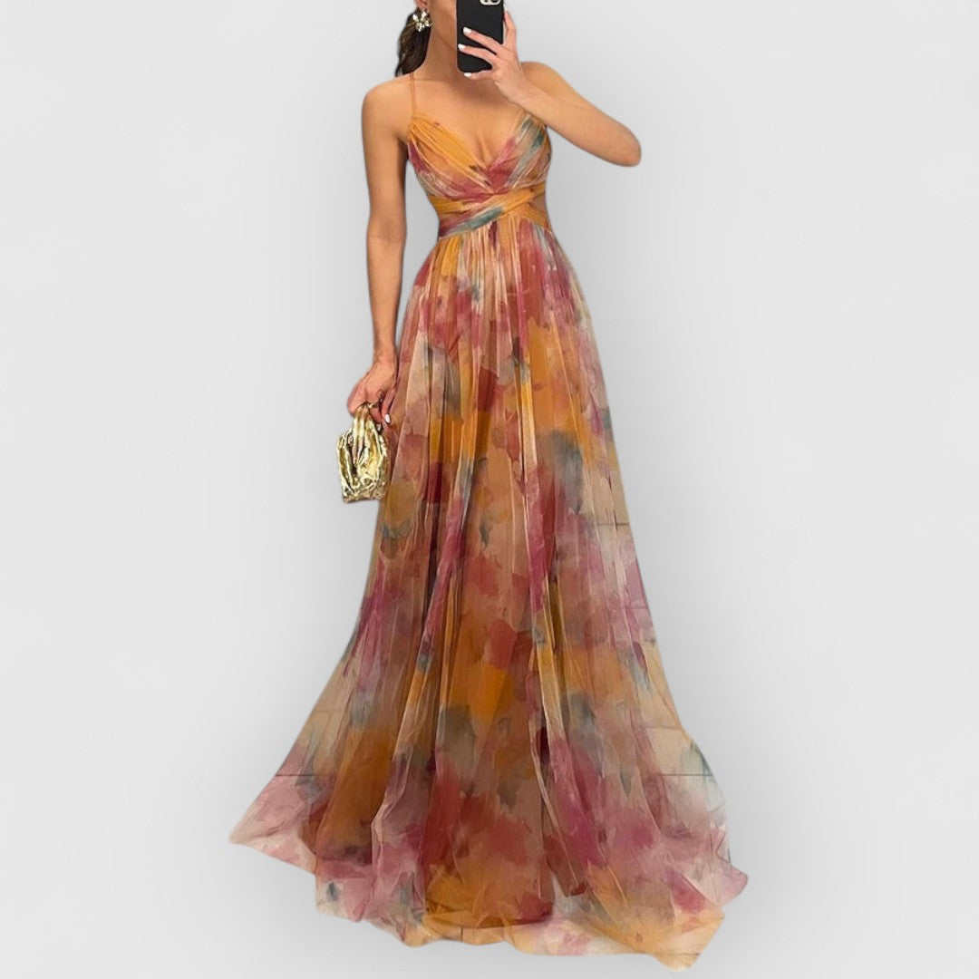 Verity - Long floral print dress