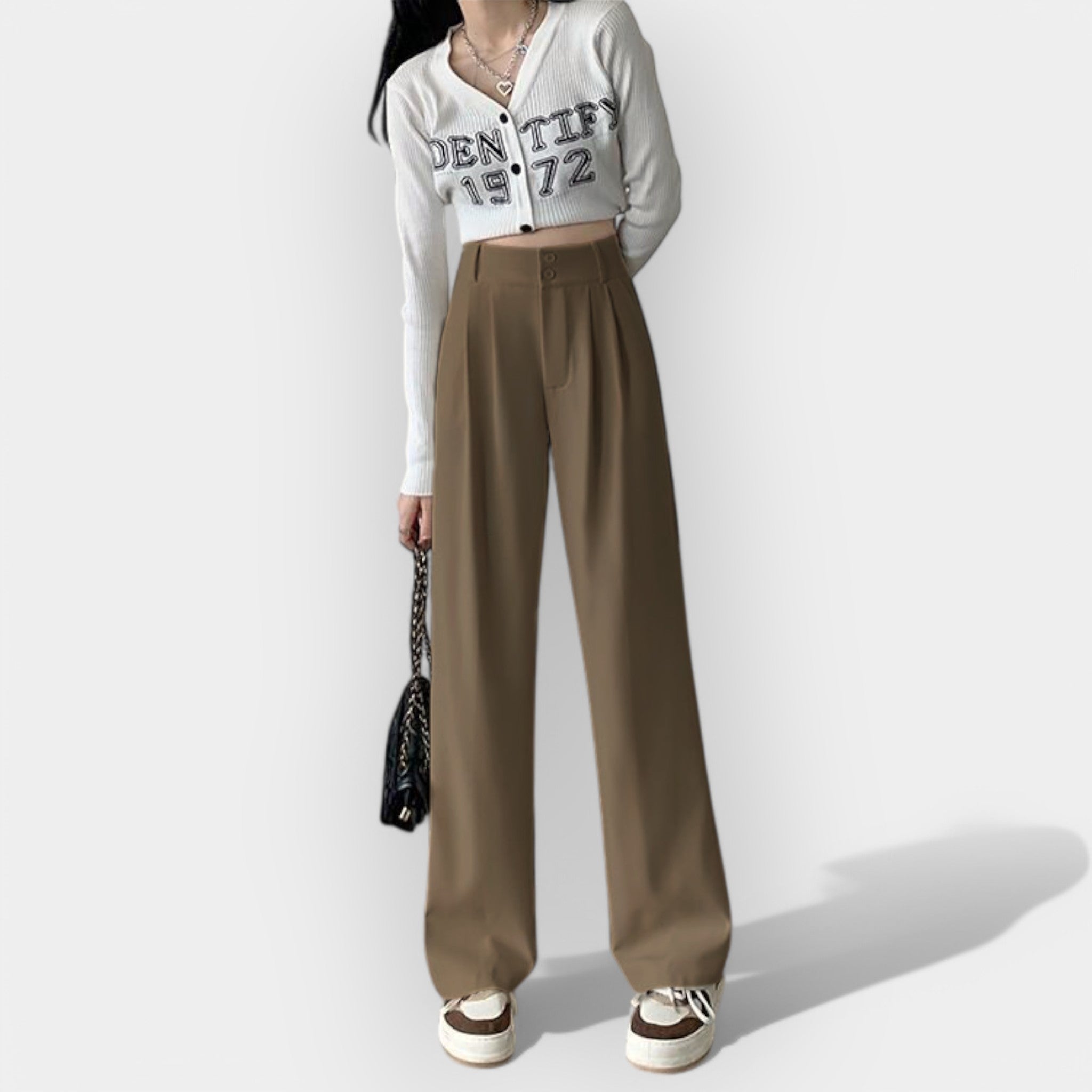 Korean style wide leg trousers
