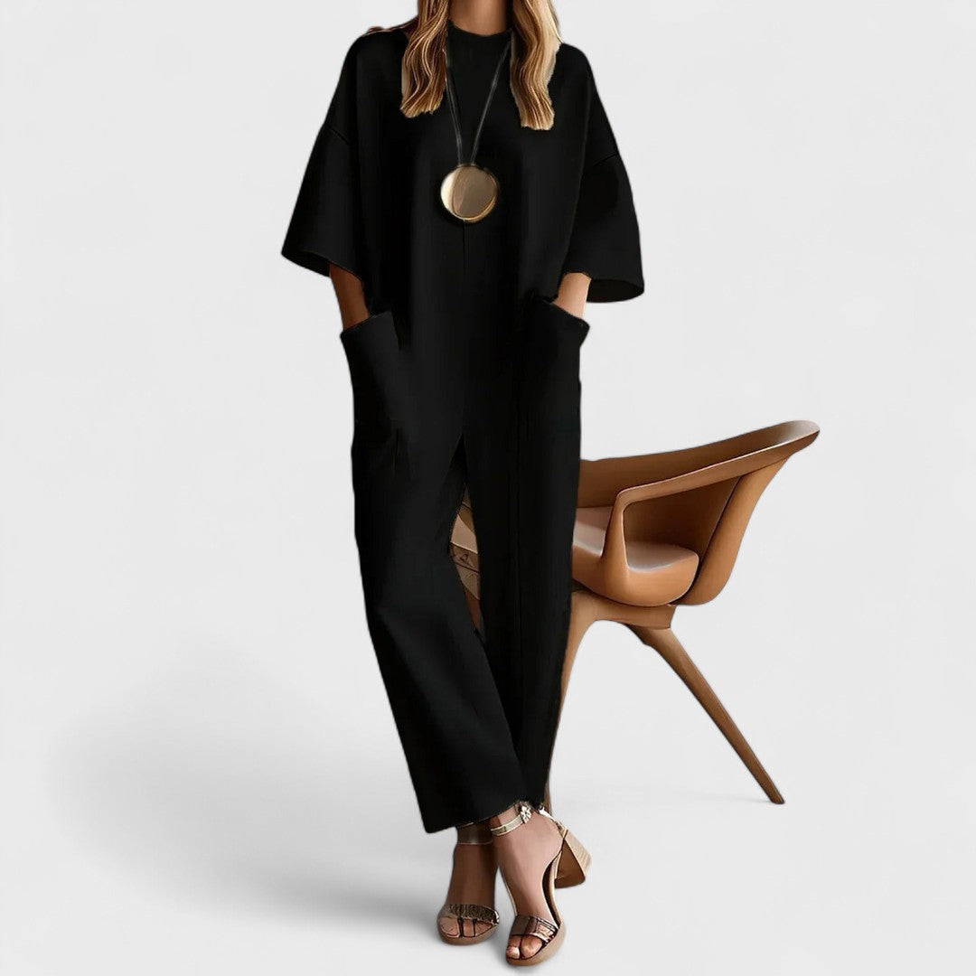 Emmy - Elegant jumpsuit with short sleeves