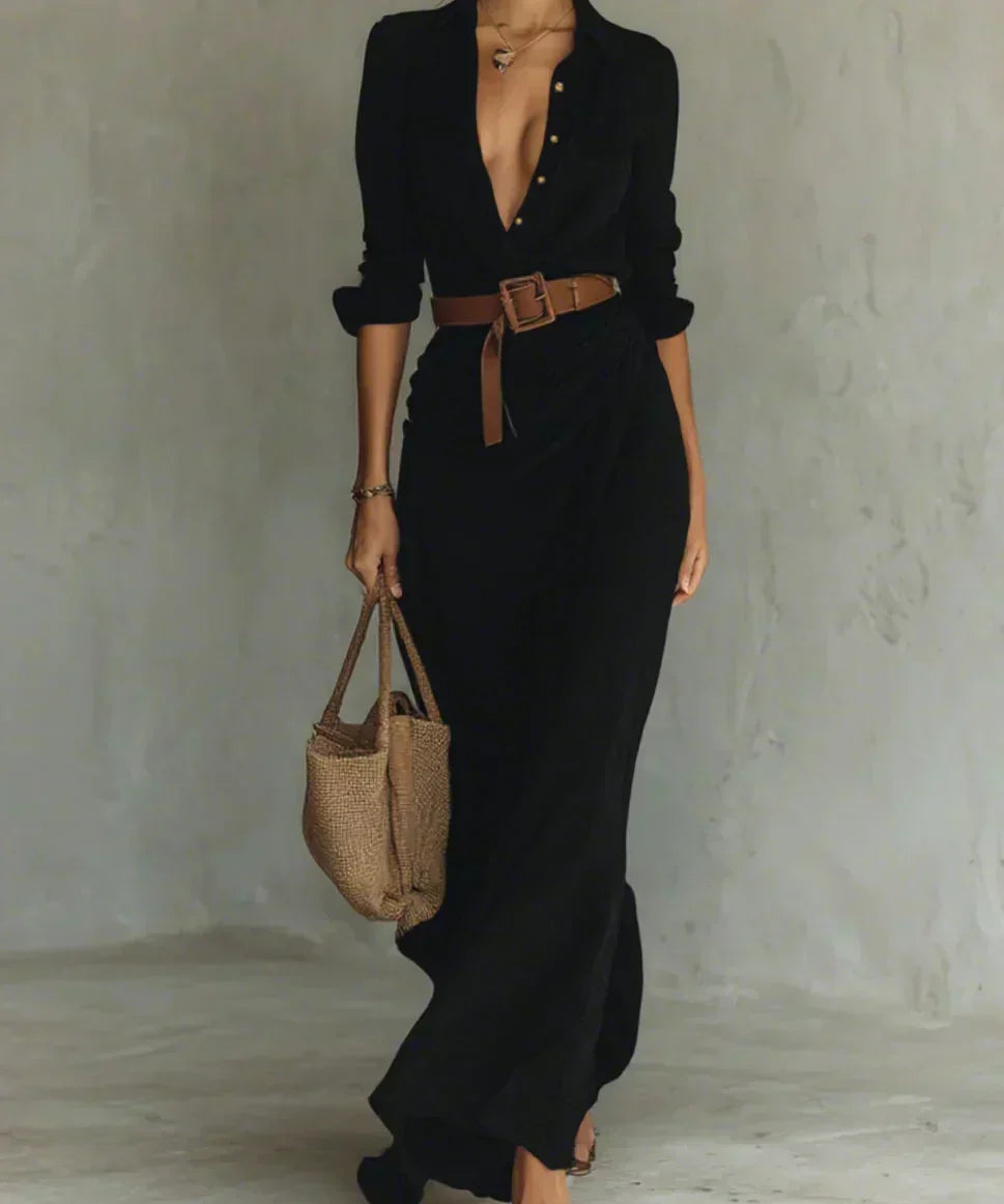 Camille™ | Elegant Long Dress with Floral Print