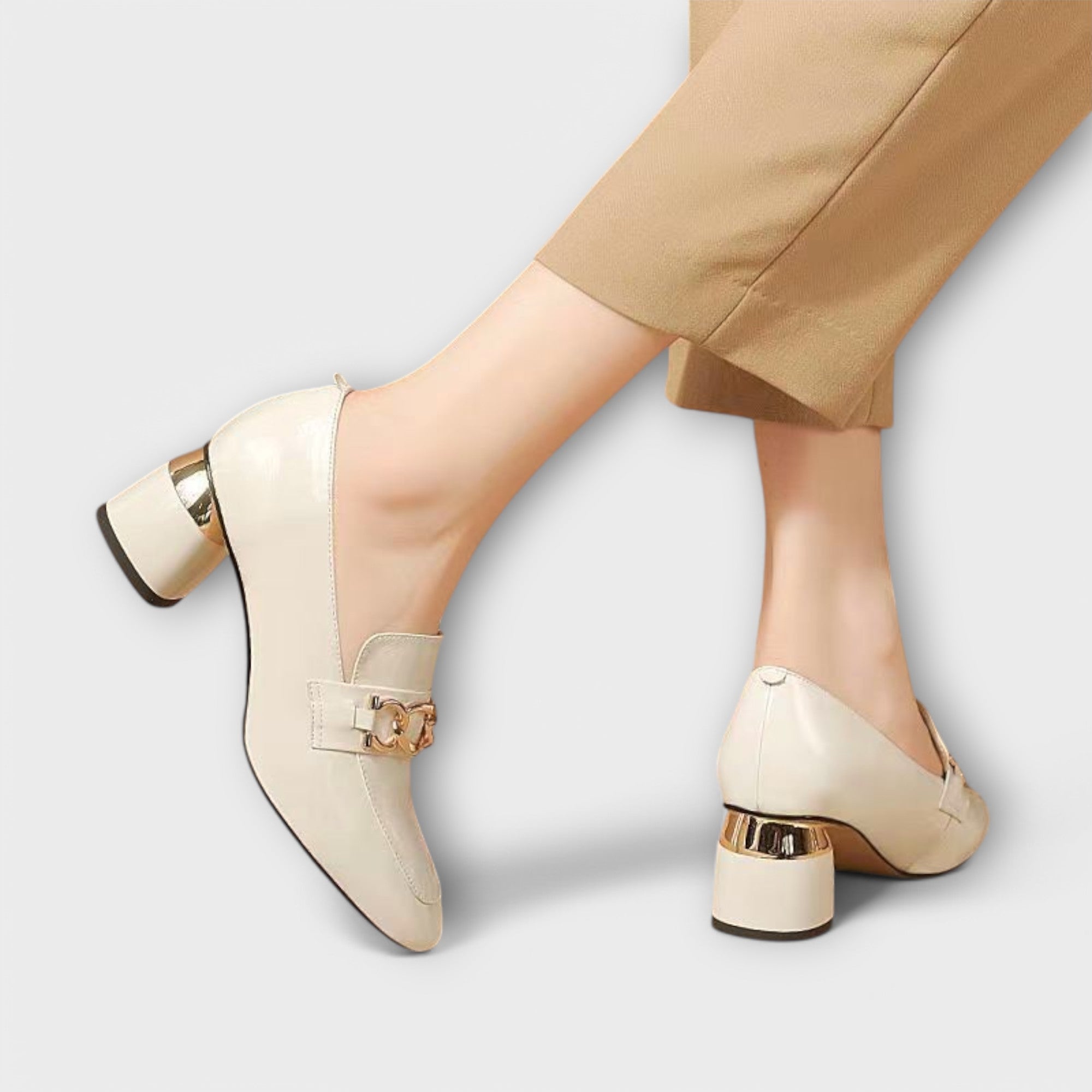 Elegant Krissy Natural Leather Loafers