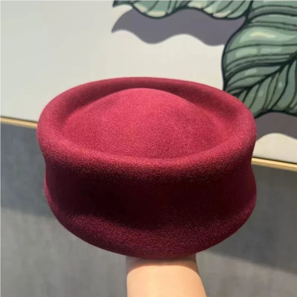 Classic Wool Felt Pillbox Hat Fascinator