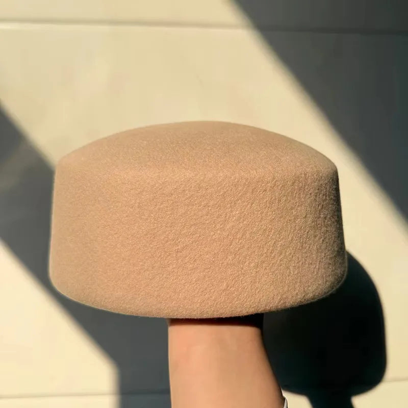 Classic Wool Felt Pillbox Hat Fascinator