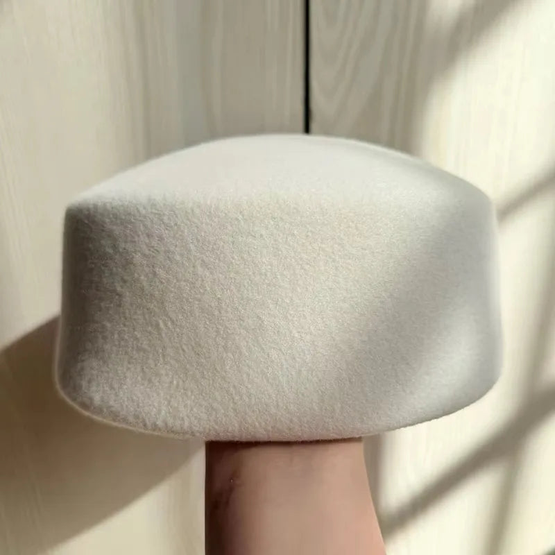 Classic Wool Felt Pillbox Hat Fascinator