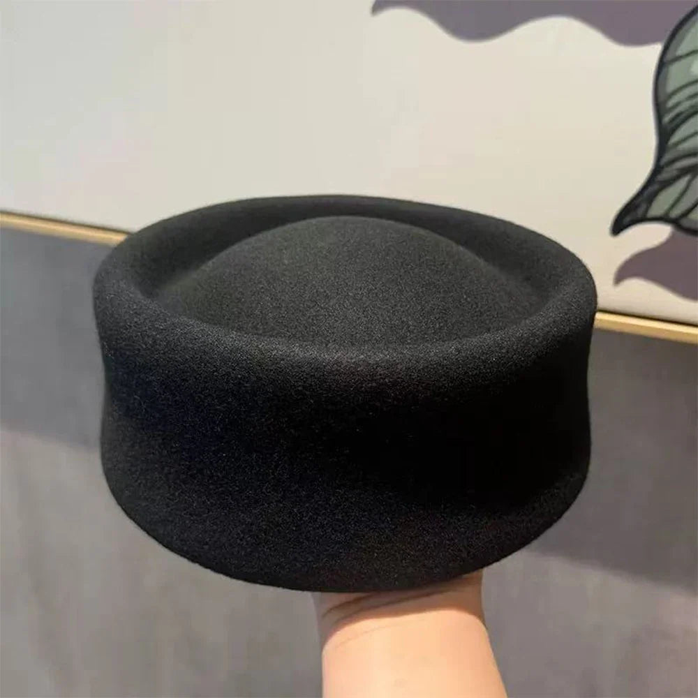 Classic Wool Felt Pillbox Hat Fascinator