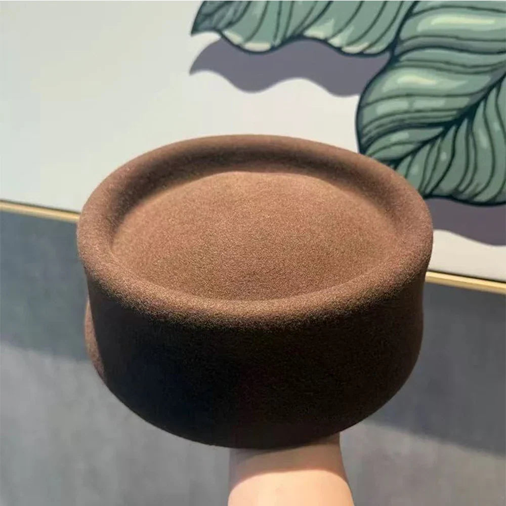 Classic Wool Felt Pillbox Hat Fascinator