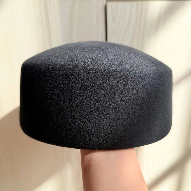 Classic Wool Felt Pillbox Hat Fascinator
