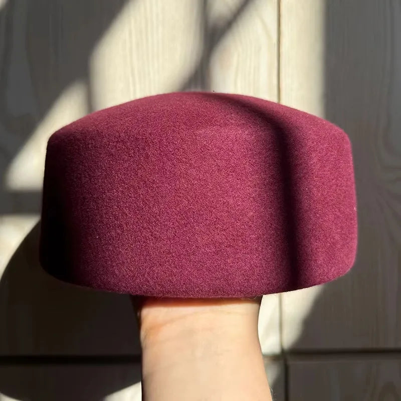 Classic Wool Felt Pillbox Hat Fascinator