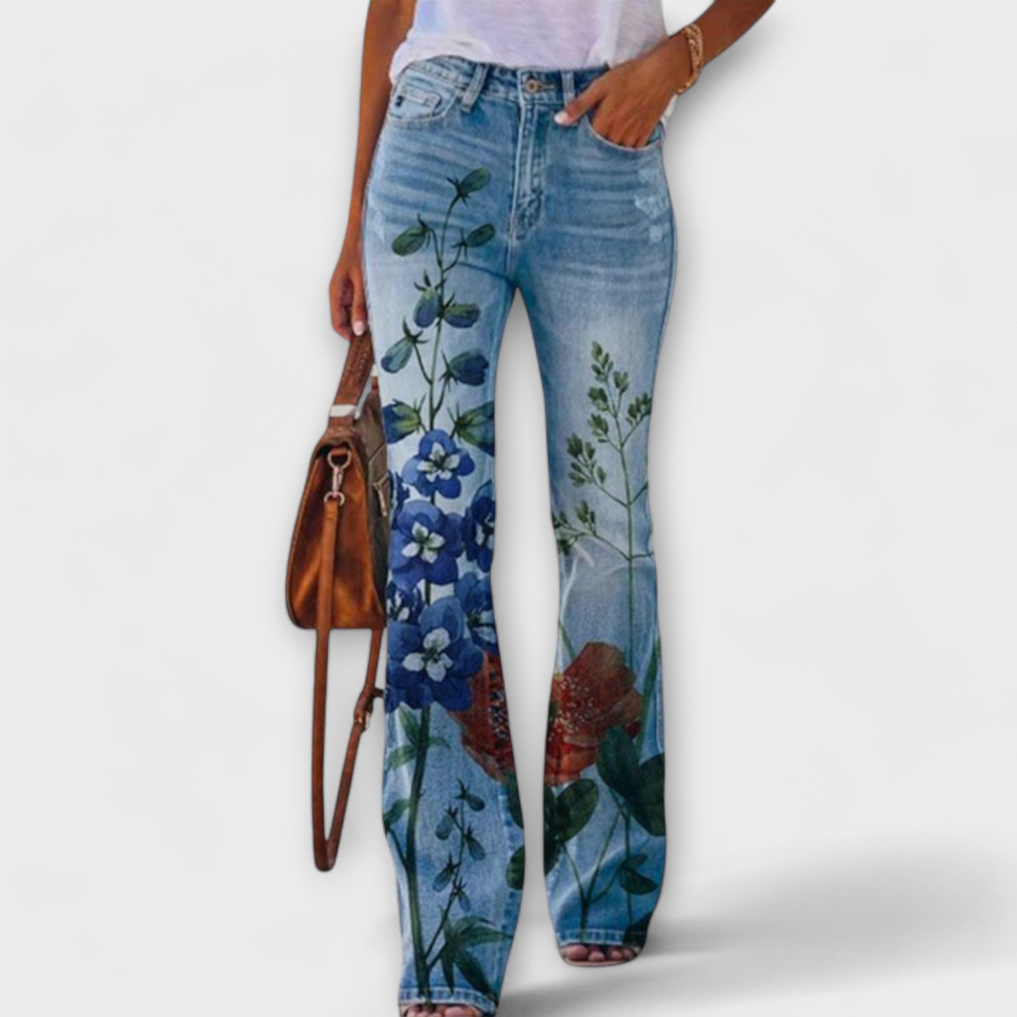 Trousers with floral pattern