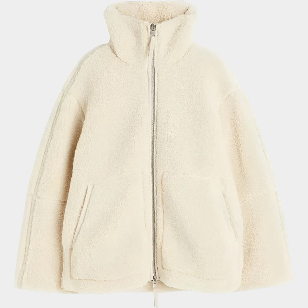 Petra – oversized teddy coat for women with zipper