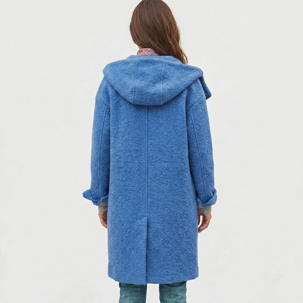 Olivia Electric Blue Bouclé Wool Coat