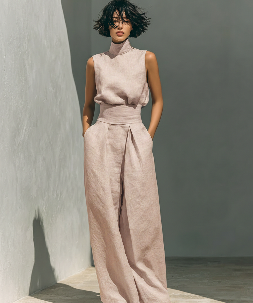 Maria™ | Full set with sleeveless top and wide leg trousers
