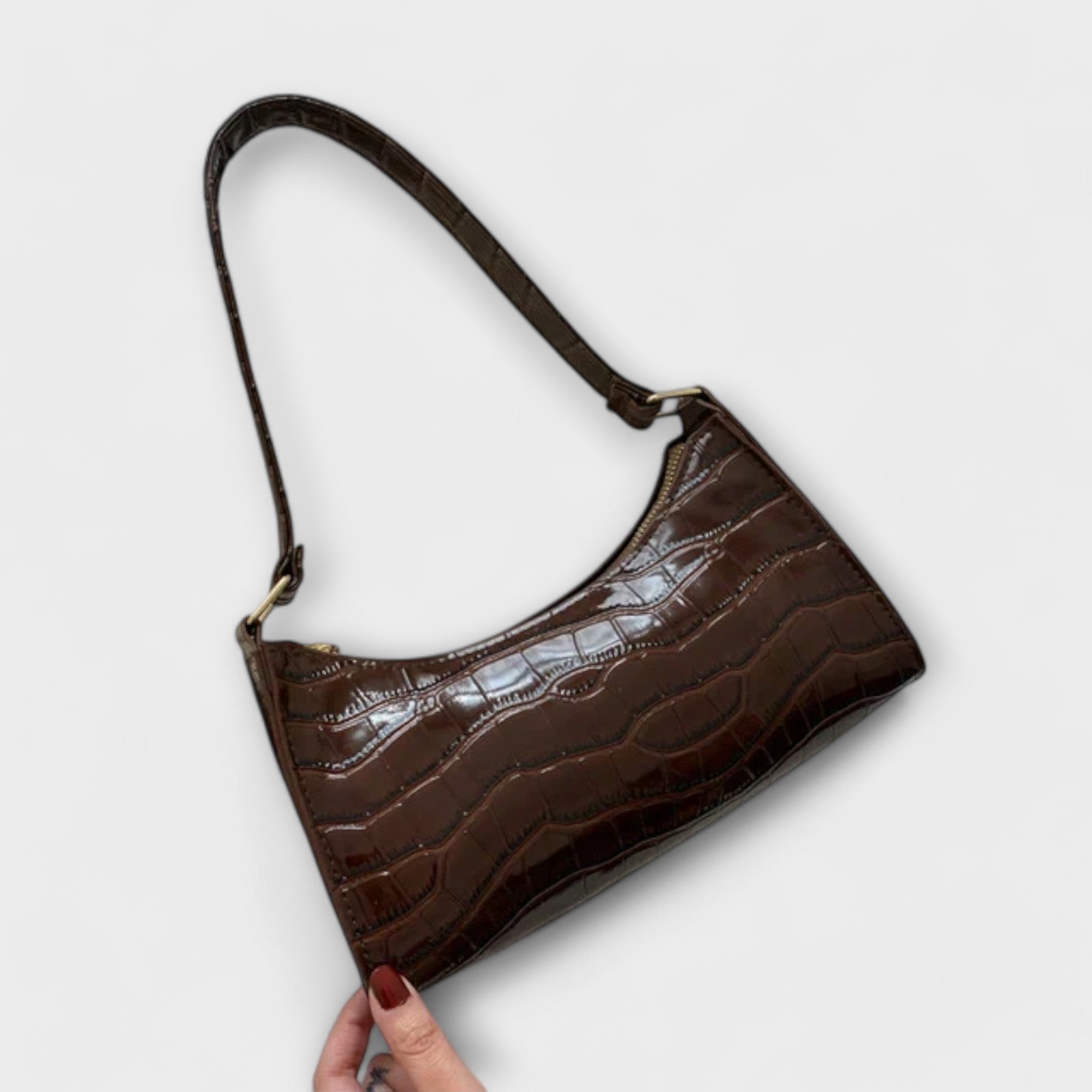 Glossy leather bag