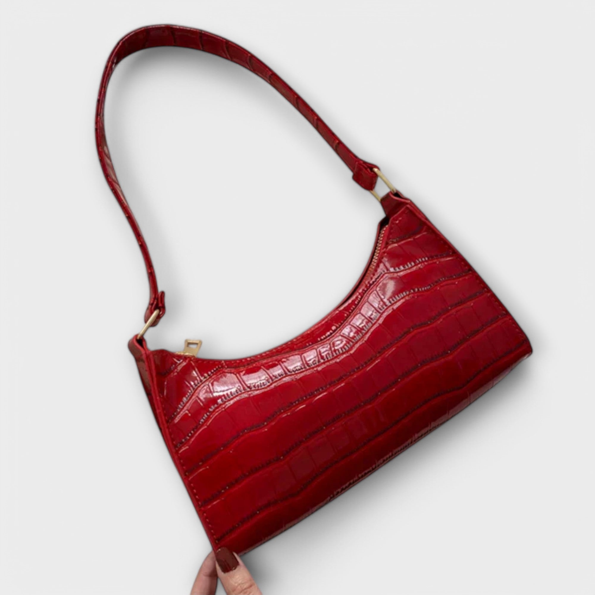 Glossy leather bag