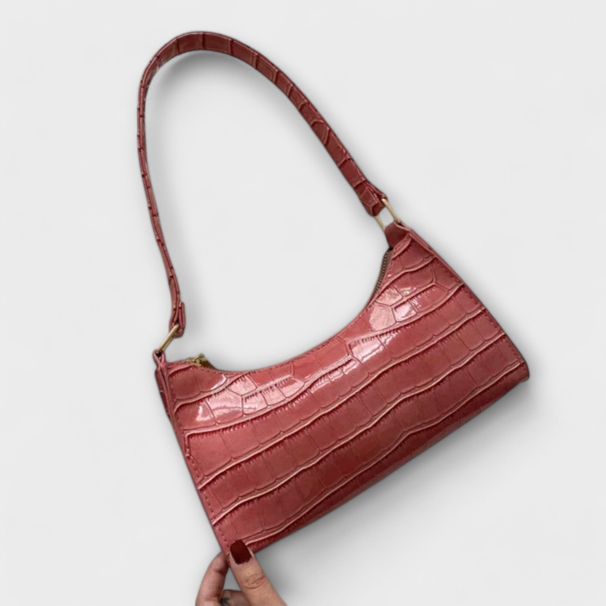 Glossy leather bag