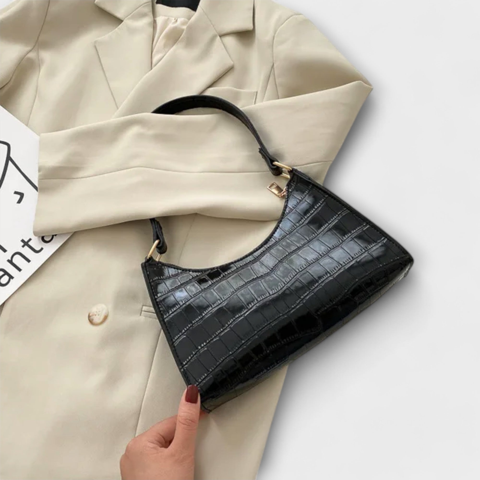 Glossy leather bag