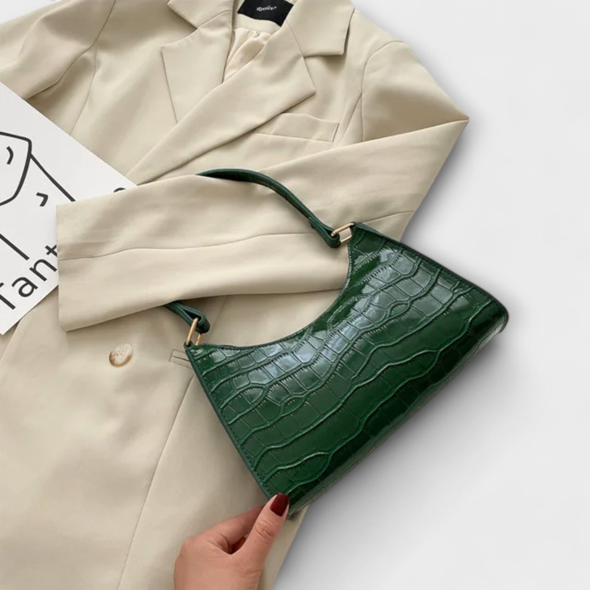 Glossy leather bag