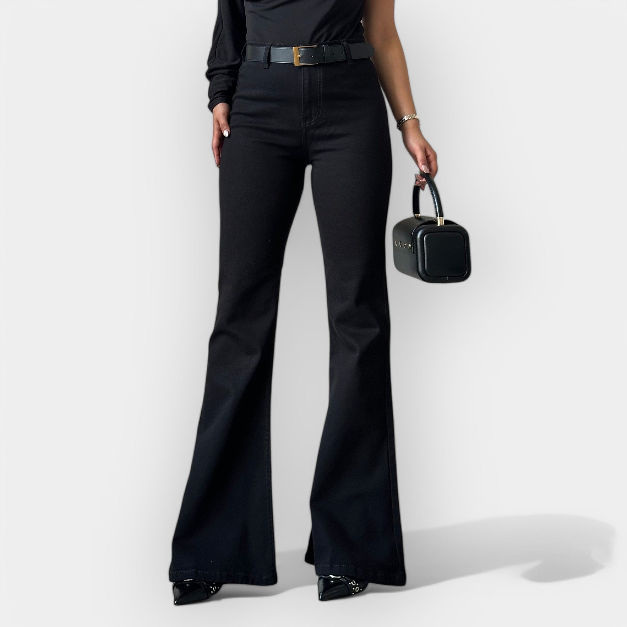 Adéla Elegant Very High Waist Straight Trousers