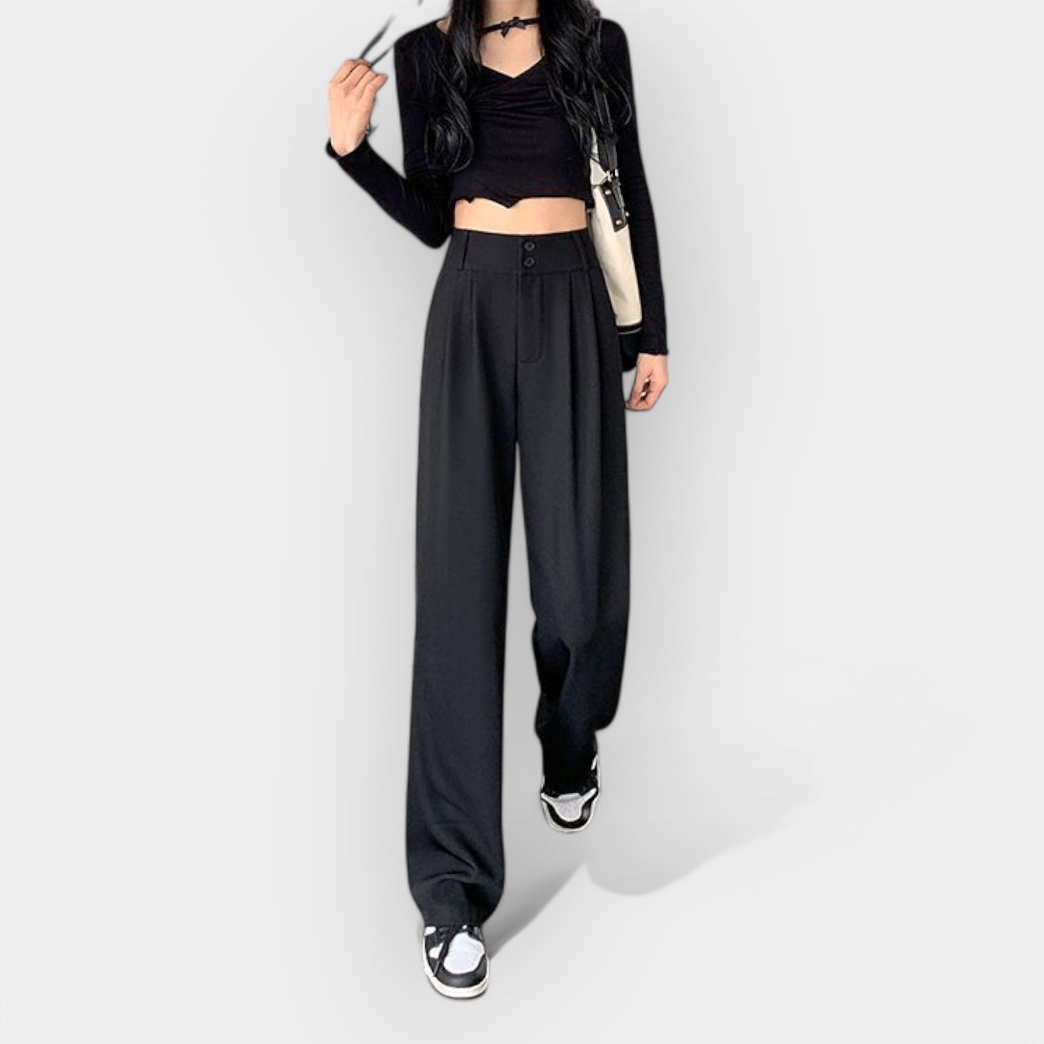 Korean style wide leg trousers